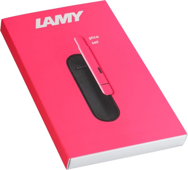 Lamy Pico-Rosa Fluo Set Regalo Penna in Metallo con Custodia in Vera Pelle - immagine 4