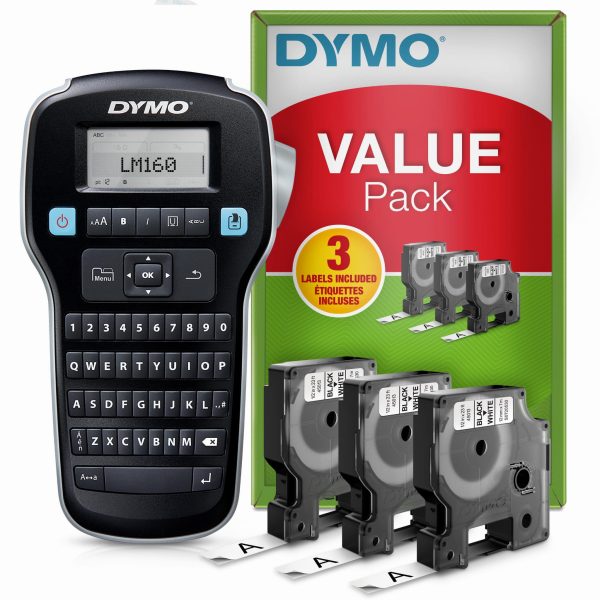 Etichettatrice DYMO LabelManager 160 + 3 Nastri D1 Bianchi Value Pack