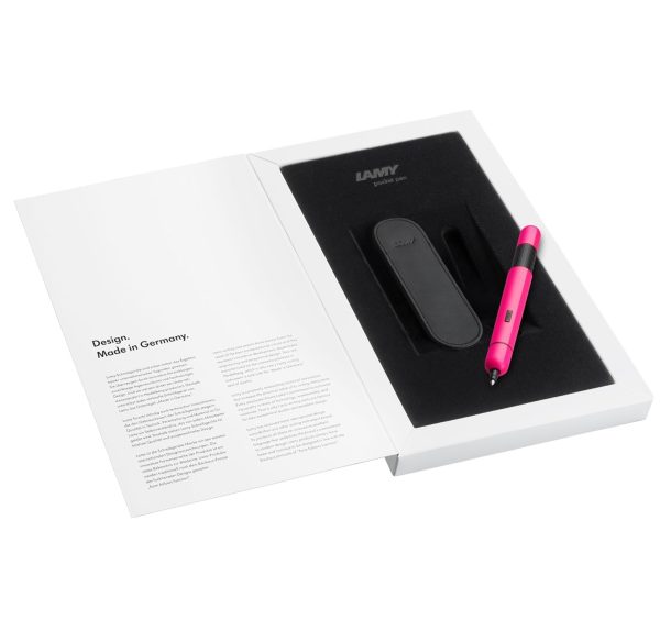 Lamy Pico-Rosa Fluo Set Regalo Penna in Metallo con Custodia in Vera Pelle