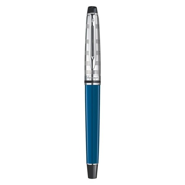 Set Penna Stilografica con Custodia Waterman Expert-Confezione Regalo,Blu Deluxe con Finiture Cromate CT - immagine 5