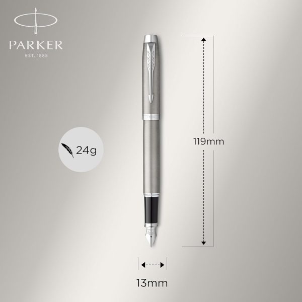 Parker IM Parure Stilografica e Penna a Sfera Acciaio CT Finiture Cromate con Astuccio in Ecopelle - immagine 4