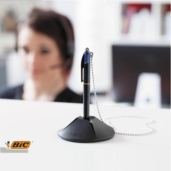 BIC Penna a Scatto - Stiloforo da Banco 4 Colours Blue Punta Media - immagine 3