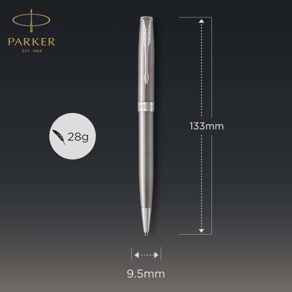 Parker Sonnet Penna a Sfera, Acciaio con Finiture in Palladio e Confezione Regalo - immagine 3