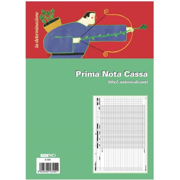 Blocco Prima Nota Cassa Ediprò E5350 A4 50x2 Cassa-Banca
