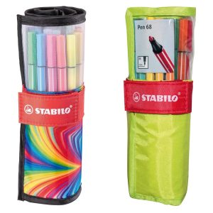 Stabilo Pen 68 - Rotolo 25 Pennarelli con Punta Media in Fibra,Colori Assortiti