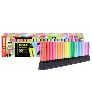 Desk-Set 50 Years Edition - Stabilo Evidenziatore "BOSS ORIGINAL"23 Colori assortiti 9 Neon+14 Pastel