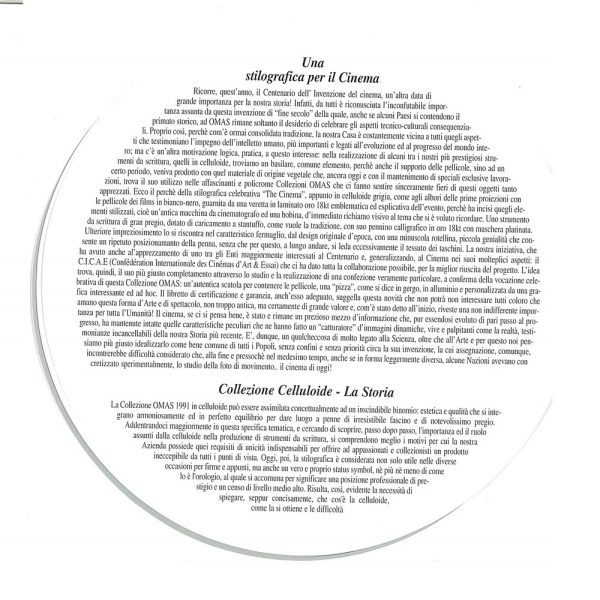 Stilo Omas,"The Cinema"1895-1995,Edizione Limitata e Numerata in Celluloide Grigio Pearl - immagine 6