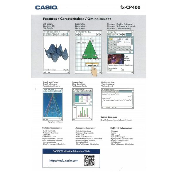 Casio Calcolatrice Grafica CON CAS Classpad  fx-CP400 - immagine 4