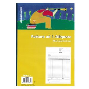 Confezione 10 Blocchi Fatture 1 Aliquota 50×2 Ricalcanti A4 29,7×22cm.  Edipro'