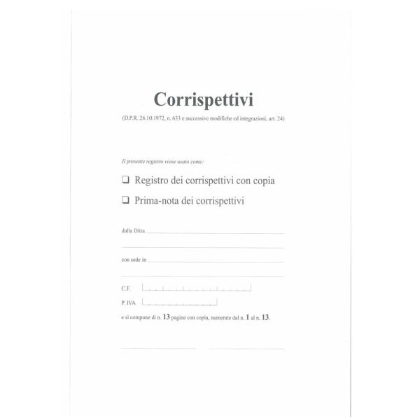 Confezione 10 Registri Iva corrispettivi Autoricalcanti 13 Mesi Ediprò E2104A - immagine 3