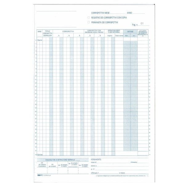 Confezione 10 Registri Iva corrispettivi Autoricalcanti 25 Mesi Ediprò E2102A - immagine 2