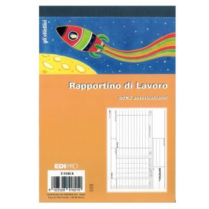 Blocco Rapportino di Lavoro 50x2 Copie Autoricalcante 15x22cm. Ediprò E5182A
