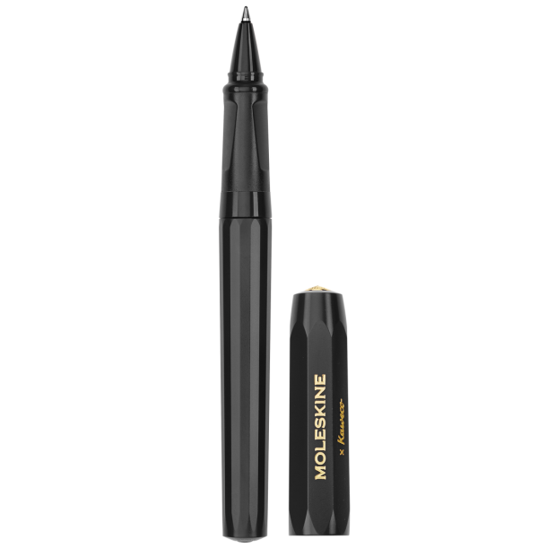 Moleskine x Kaweco, Penna Roller Ricaricabile in Plastica ABS, Nero Tratto Blu