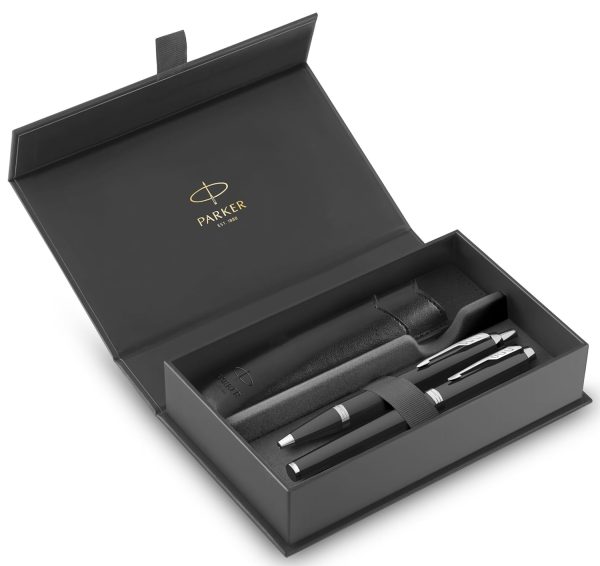 Parker IM Duo Pen Gift Set:Stilografica,e Sfera Lacca Black con Astuccio Portapenna