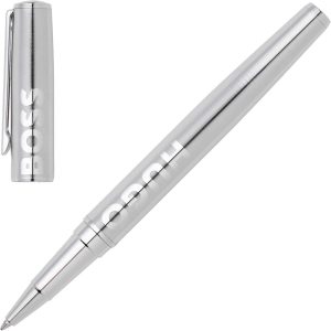 Penna Roller Hugo Boss Label Chrome Con Logo Tinta su Tinta
