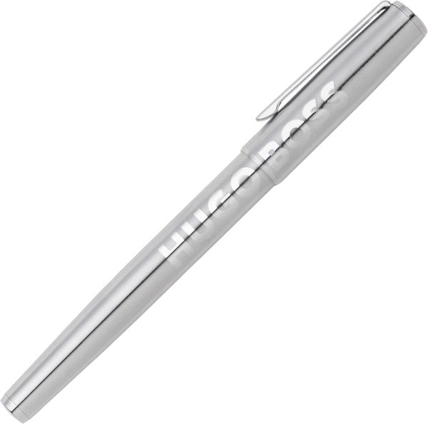 Penna Roller Hugo Boss Label Chrome Con Logo Tinta su Tinta - immagine 2