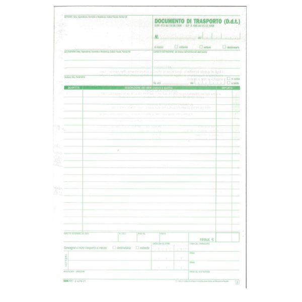 Blocco Documento di Trasporto - DDT E5219CT A4 33x3 - immagine 3
