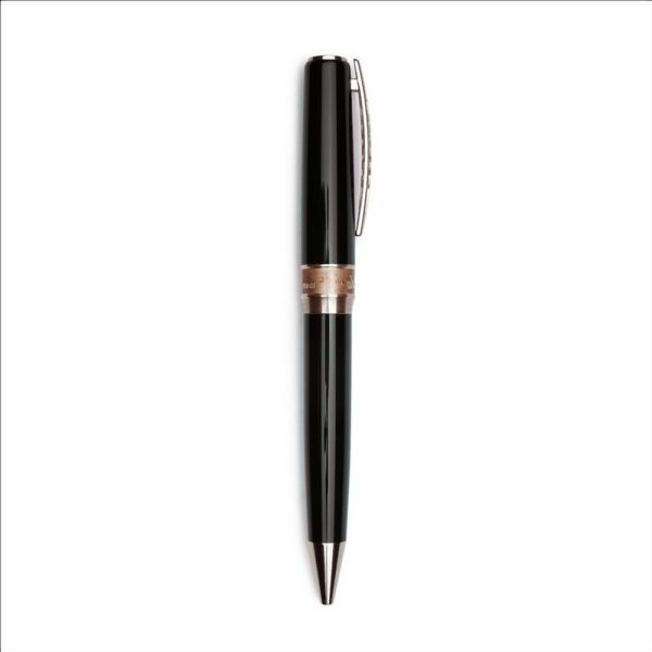 Penna a Sfera Pineider"La Grande Bellezza Rock"Black Rose Gold Trims Black In Confezione Regalo - immagine 7