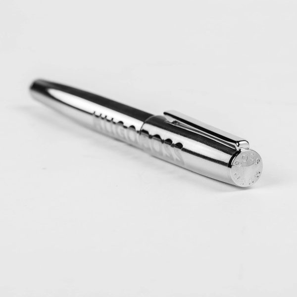 Penna Roller Hugo Boss Label Chrome Con Logo Tinta su Tinta - immagine 3