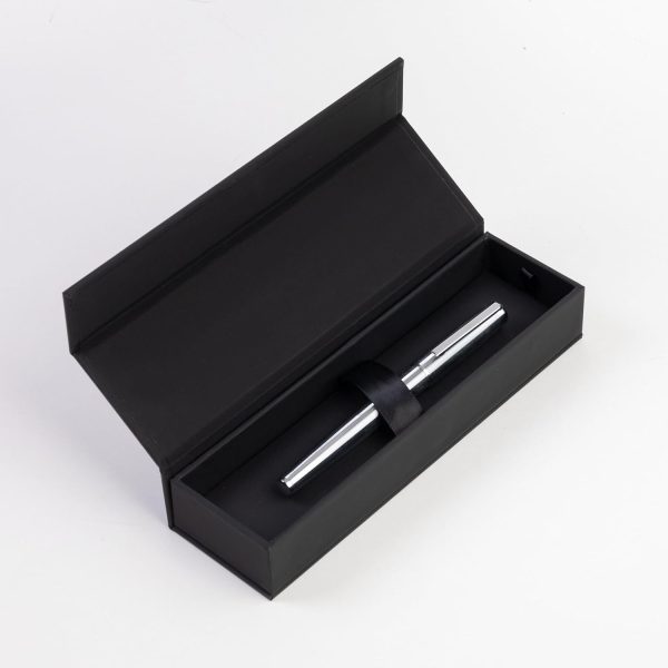 Penna Roller Hugo Boss Label Chrome Con Logo Tinta su Tinta - immagine 4