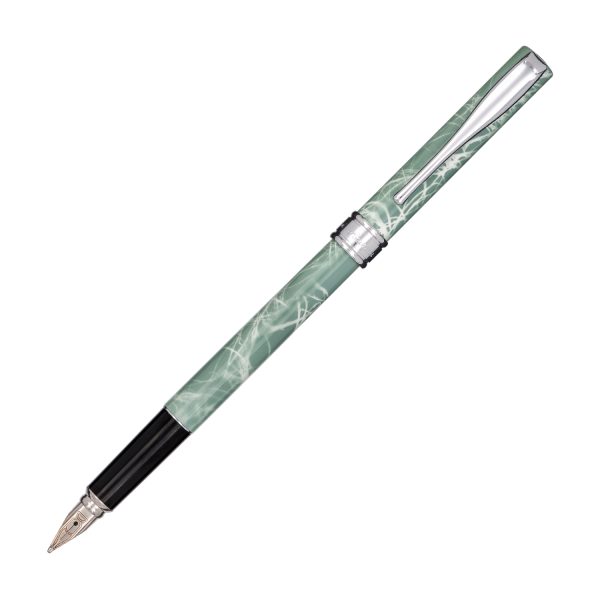 Aurora Stilografica Magellano In Lacca Screziata Azzurra con Finiture Cromate A18-CA