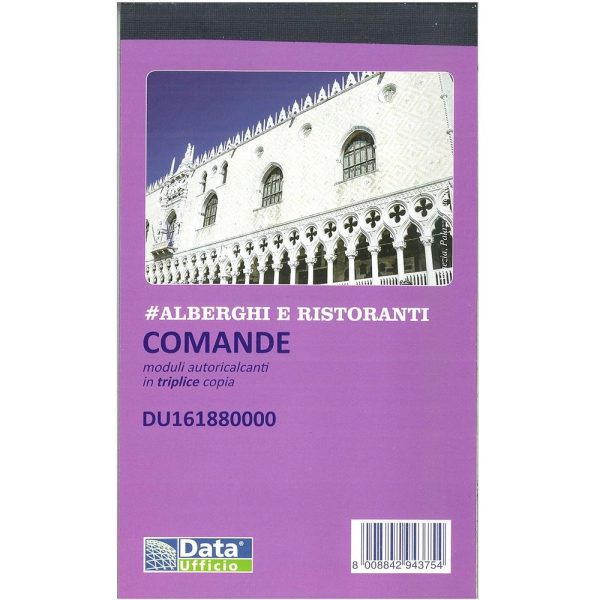 Blocco Comande da 25 Fogli x 3 Copie Autoricalcanti Data Ufficio DU161880000