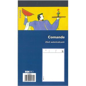 Blocco Comande da 25 Fogli x 2 Copie Autoricalcanti Edipro' E5913