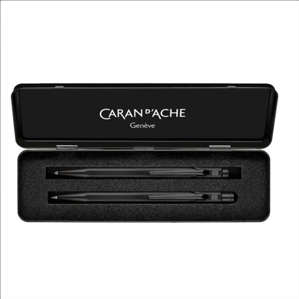 Caran d'Ache Set Penna a Sfera + Portamine 0,5mm. Black Edition Code - immagine 2