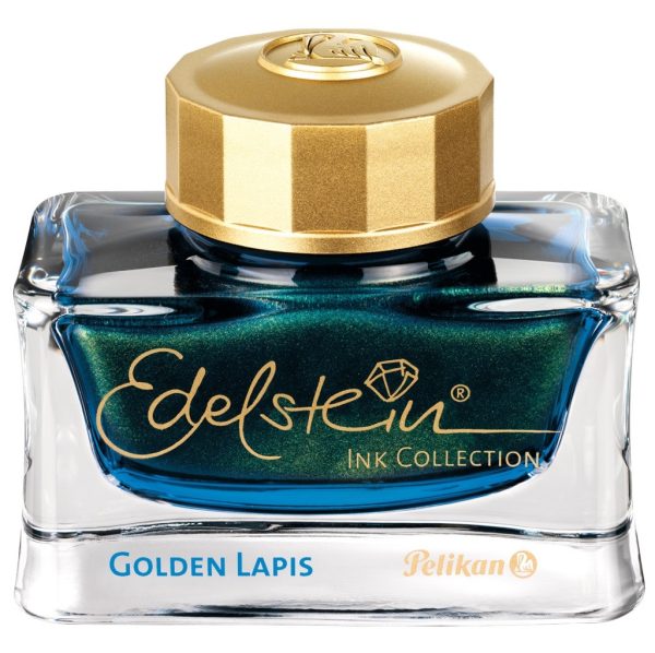 Set Regalo Stilografica Pelikan M200 F Golden Lapis+Inchiostro Edelstein Special 2024 - immagine 4