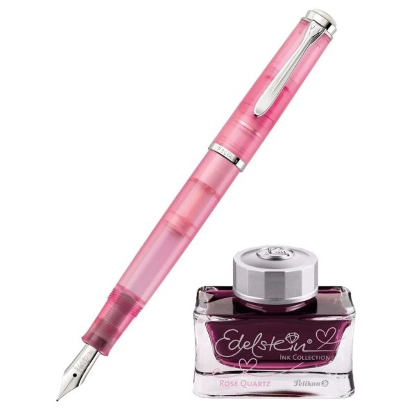 Set Regalo Stilografica Pelikan M200 M Rose Quartz + Inchiostro Edelstein Special 2023 - immagine 5