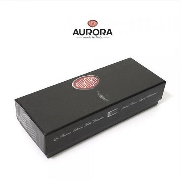 Penna a Sfera Aurora Magellano in Epoxi Nero con Finiture Dorate Rosa - immagine 2