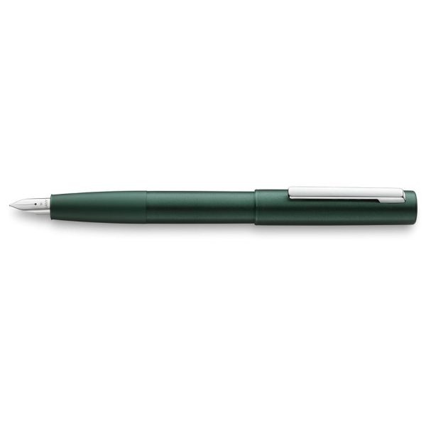 Penna Stilografica 077 Lamy "aion" Alluminio Spazzolato Darkgreen Pennino Tratto Fine - immagine 4