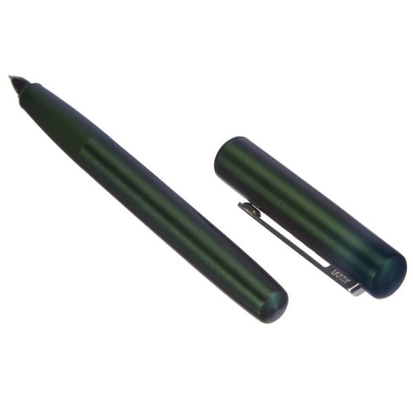 Penna Stilografica 077 Lamy "aion" Alluminio Spazzolato Darkgreen Pennino Tratto Fine - immagine 5