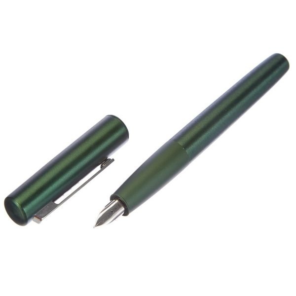 Penna Stilografica 077 Lamy "aion" Alluminio Spazzolato Darkgreen Pennino Tratto Fine