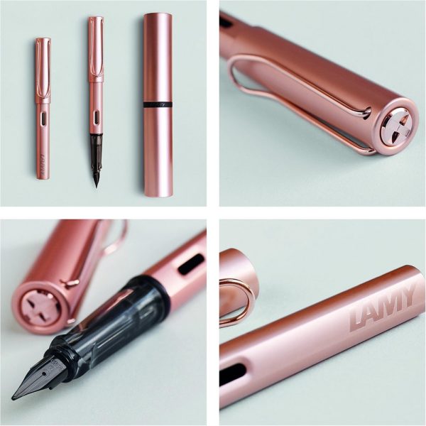 Penna Stilografica Lamy "Lx" in Alluminio Tinta Oro Rosa Pennino tratto Medio - immagine 3