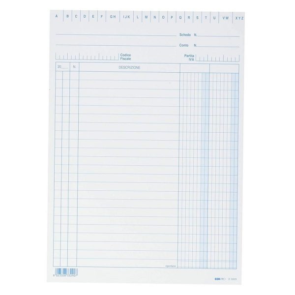 Blister 100 Schede a 2 Colonne Blu Ediprò 21 x 15 cm. E3329