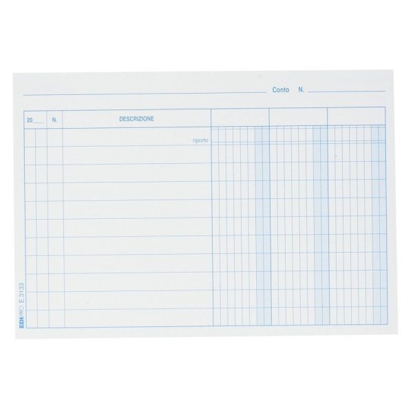 Blister 100 Schede a 3 Colonne Blu Ediprò 10,5 x 15 cm. E3133 - immagine 2