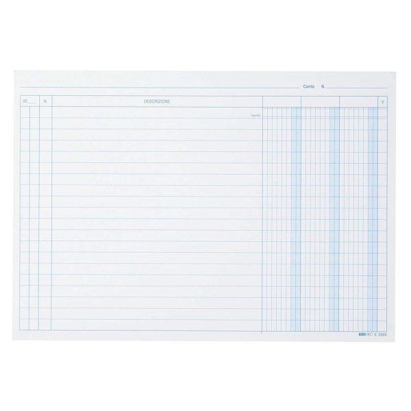 Blister 100 Schede a 3 Colonne Blu Ediprò 17 x 24 cm. E3369 - immagine 2
