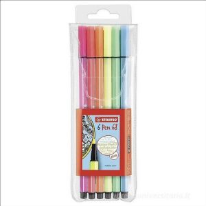 Stabilo Pen 68 Astuccio 6 Pennarelli Fluo Punta Media Acquarellabili