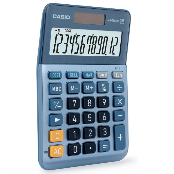 Calcolatrice da Tavolo Casio MS-120EM Display a 12 Cifre Doppia Alimentazione - immagine 4