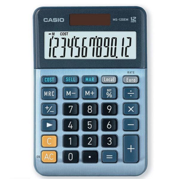 Calcolatrice da Tavolo Casio MS-120EM Display a 12 Cifre Doppia Alimentazione - immagine 2