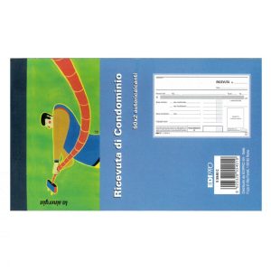 Blocchi Ricevute Condominio 50x2 Autoricalcanti Formato 9,9x17cm,Ediprò E5540C