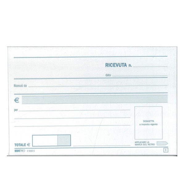 Blocchi Ricevute Generiche 50x2 Autoricalcanti Formato 9,9x17cm,Ediprò E5563C - immagine 2