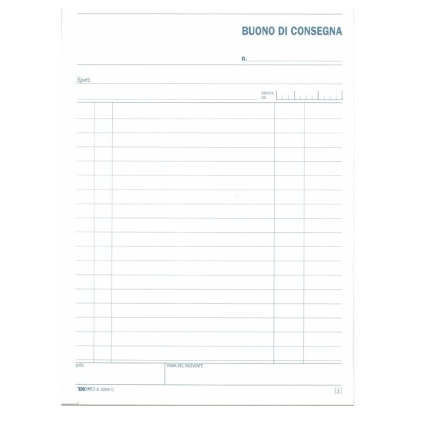 Blocco Buono di Consegna Ediprò E5209C 15x21cm.Autoricalcante 50x2 Copie - immagine 2